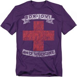 Bon Jovi Unisex Adult Bad Medicine T-Shirt / Purple